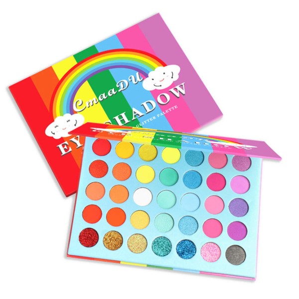 35 Colours Eyeshadow Palette, Rainbow Matte and Shimmer High Pigment Eyeshadow Waterproof Durable Neon Colourful Eyes Cosmetic Makeup Palette (35 Colours)