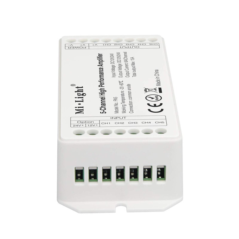 LIGHTEU®, Miboxer Milight PA5 5-Channel High Performance Amplifier DC12V-24V Max