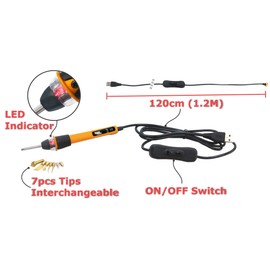 KINGTOOL Kit de herramientas de alisado de impresión 3D, herramienta de acabado modificado de impresión 3D, aguja de limpieza, escarcha (alimentado por USB) (amarillo)