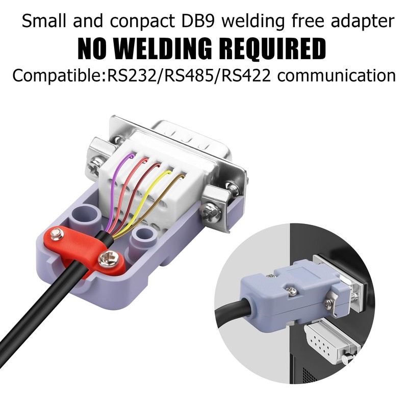 YAODHAOD DB9 Breakout Solderless Connector, Female 9PIN RS232 Serial Adapter