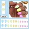 Short Fake Nails - Acrylic Press Ons, Almond Squoval Glossy
