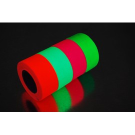 1 Inch x 6 Yards UV Blacklight Reactive Fluorescenât Gaffer Tape (4 Pack 4 Rolls x 6 Yards)