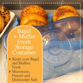Touch Up Cup Bagel Fresh and Muffin Holder Container Storage Keeper Saver, Airtight and Reusable, BPA-Free, Holds 6 Bagels and 6 Muffins, As Seen On Shark Tank Products