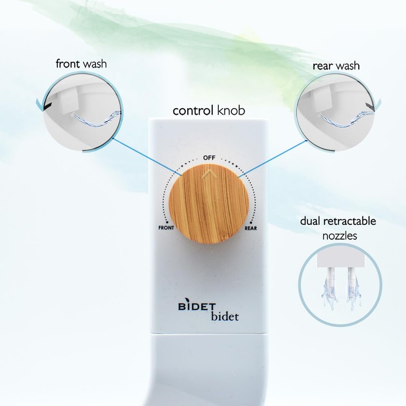 BIDETbidet Left/Right Reversible FRESH WATER Non-Electric Ultra-Slim Toilet Attachment, Ability