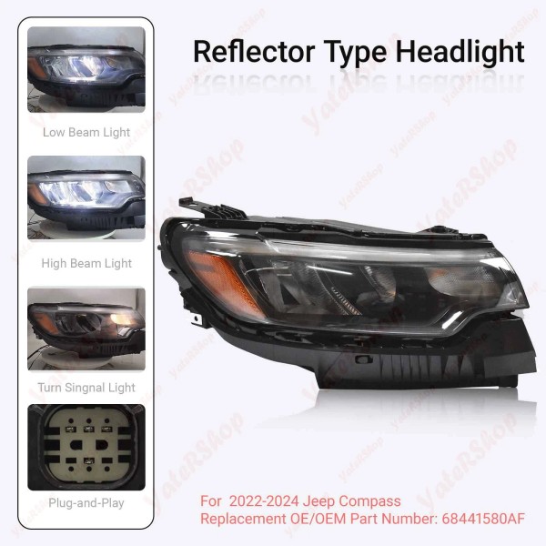 Unbranded For 2022 2023 2024 Jeep Compass w/o LED DRL