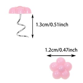 Mini Skater Pink Flower Head Bed Skirt Pins Upholstery Tacks Decorative Sheet Skirt Tacks Upholstery Twist Pins for Bedskirt, Slipcovers, Headliner, Bedding, Home Decor, and Furniture (Set of 50)