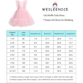 Weileenice Petal Pink Flower Girl Dresses Ruffle Tulle Beads Little Girls Wedding Birthday Formal Ball Gown Pageant Princess Party Holiday Elegant Graduation Fancy Junior Bridesmaid Dress Peach 7 8