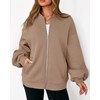 KIRUNDO Womens Fall Fashion 2025 Oversized Zip Up Sweatshirt Jackets