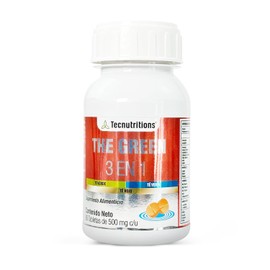 The Green 3 en 1 - Suplemento Natural para Apoyo Metabolico y Energia - Te Verde, Blanco, Rojo, Toronja, Jengibre, Nopal, L-Carnitina y Vitaminas B - 