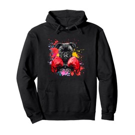 Boxer Dog With Boxing Gloves Kickboxing Funny Boxing Bulldog Pullover Hoodie