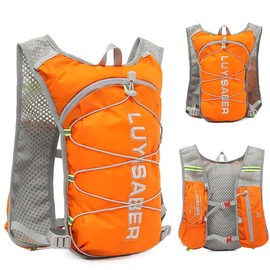 Clapoyis Trelan Zack, Running Backpack, Small, Non-Shaking, Hydration, Walking, Marathon, Running, Biking, Bag, Cycle Backpack, Men's, Non-Shaking, Lightweight, Running, Backpack, Small (Orange, S)