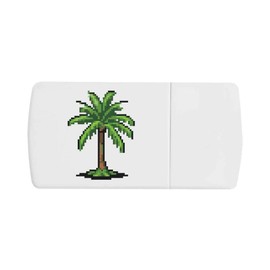 'Pixel Art Palm Tree' Pill Box with Tablet Splitter (PI00026245)