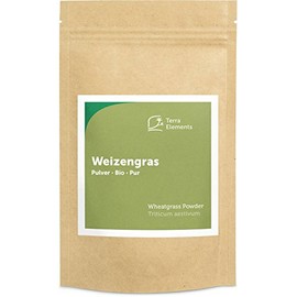 Terra Elements Organic Wheatgrass Powder 125 g I For Green Smoothies I 100% Pure I Vegan I Raw Food