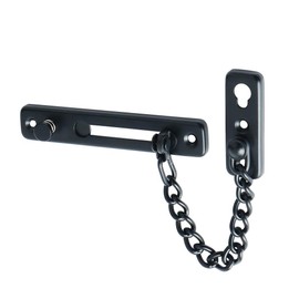 MOOCHE 17 cm Chain Lock, Stainless Steel Door Chain Locks with Safety Spring, Anti-Theft Push Closure, Chain Locks for Interior Door and Extra Front Door Lock with Curved, Matte Black