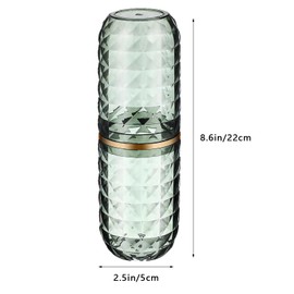 Soportes para cepillos de dientes con cubierta, estuche portátil para cepillo para polvo de dientes con tapa, contenedor para cepillo para polvo de dientes para organizador de encimera de baño (verde)