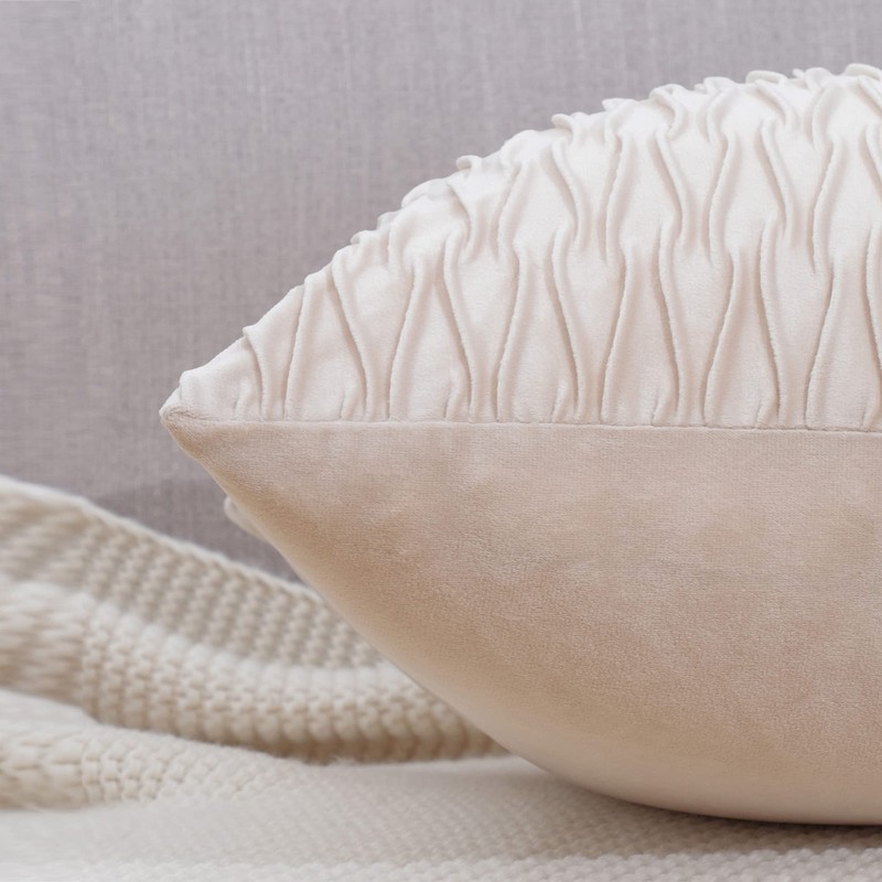 Madizz クッションカバー 2枚セット 北欧 柔らかい ビロード無地 背当て 装飾 枕カバー 座布団カバー