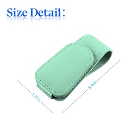 zipelo Sunglasses Holder for Car Sun Visor, 2 PCS Magnetic Leather Eyeglass Hanger, Sun Glasses Mount Clip on Visors, Ticket Card Cash Organizer, Auto Interior Accessories (Light Green)