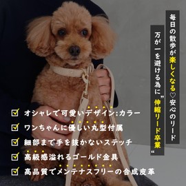 LOARFAM Dog Leash Dog Leash Dog Leash Dog Leash Dog Leash Nascan Prevents Fall Off, For Medium Dogs, Small Dogs, Small Dogs, Ultra Small Dogs, Synthetic Leather, Eco Leather