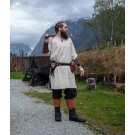Leonardo Carbone® Viking Tunic Erwin - Medieval Clothing Men's Medieval Shirt, Casual Shirts Long Sleeves, Carnival Costume Men, Viking Tunic, LARP Clothing - 100% Cotton, natural