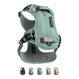 2025 New Edition - Fei & Eve MagEase 3-Second Magnetic Dog Harness | No-Pull Tactical Vest | Quick-Connect MOLLE w/3 Leash Clips | Military-Grade 900D Nylon | Adjustable w/Handle(Large,Green)