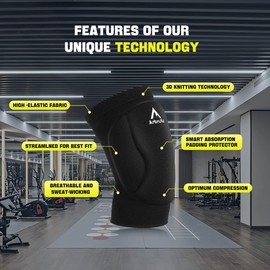 Volleyball Knee Pads for Men Women Boy Girl , Knee Protector Knee Supporter . Knee compression Sleeve with high Protection Cushion for Volleyball ,Running ,House Cleaner , Worker , Weight lifting , Dancer