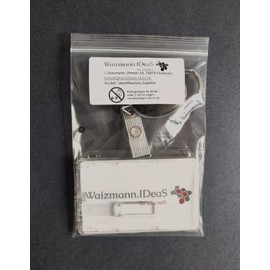 Waizmann.IDeaS® 1 x ID Card Set – Steel Rope ID Yo-Yo Zipper Oval + Card Case for 2 Cards with 2 Transparent Sliders – Card Holder ID Card Holder Horizontal Large Choice of Colours