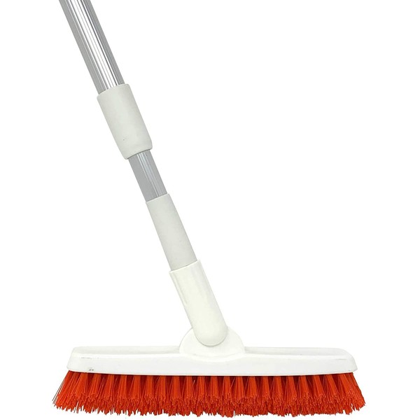 Grout Brush with Long Handle - Extendable Telescopic Handle - Kitchen | Shower | Tub | Tile Scrub Brush by Foxtrot Living