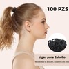 100 Pcs Ligas para Cabello Elásticas, Donas para el Cabello