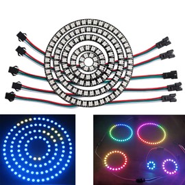 Sparkleiot 128 Bit WS2812 RGB LED Ring with 3P Wire, WS2812B 5050 Addressable LED Pixel Full Color with Built-in Drivers DC5V for Arduino Raspberry Pi ESP8266