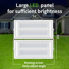 MKKM LED Floodlights Outdoor 100 W Super Bright 10000 lm Floodlight 6500 K IP67 Waterproof Outdoor Spotlight for Sports Field