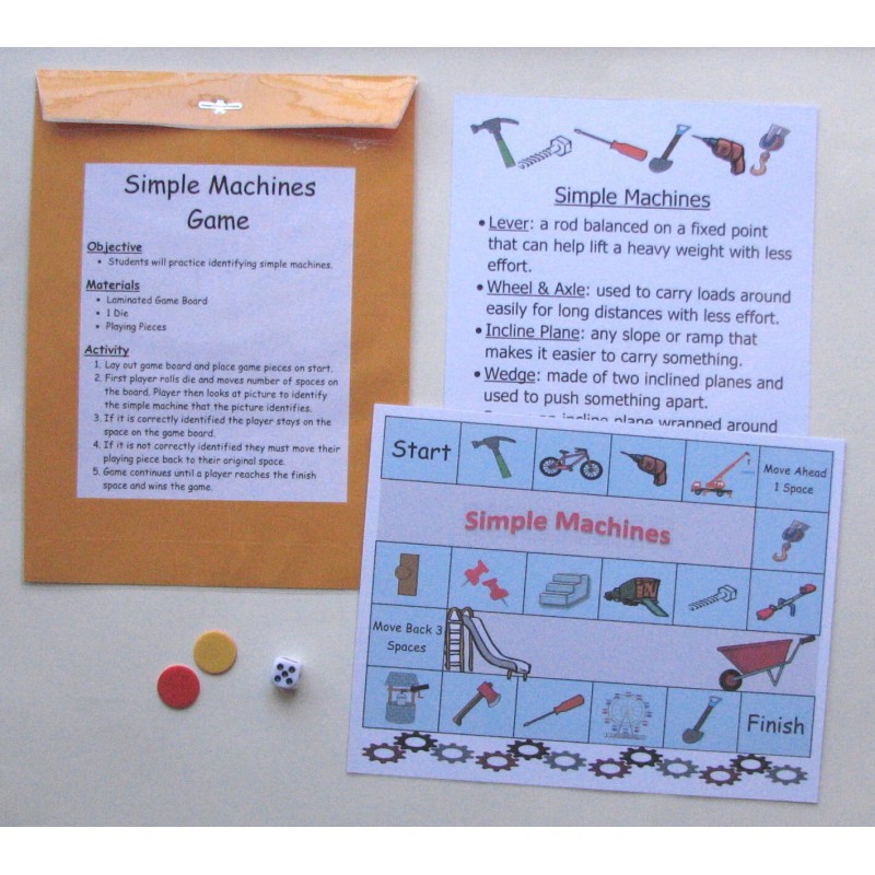 Unbranded Teacher Made Learning Center Educational Resource Game Simple Machines