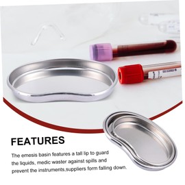 LABRIMP 3Pcs Stainless Steel Medical Kidney Shaped Laboratory Equipment for Safe Waste Collection Easy Cleaning and Spill Prevention Clinics and Wards