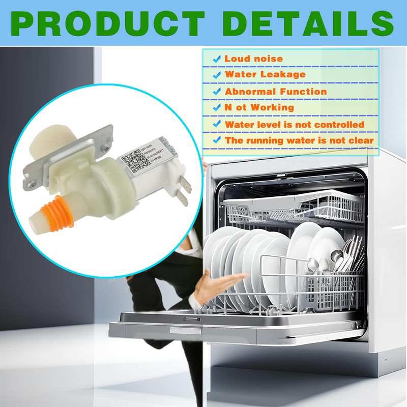 (Upgraded) DD81-02265A DD82-01588A Dishwasher Water Inlet Valve Fit for Dishwasher