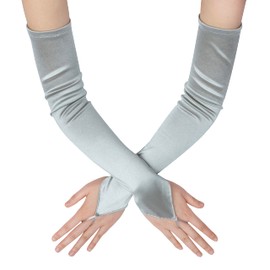 BABEYOND Long Opera Party 20s Satin Gloves Stretchy Adult Size Elbow Length