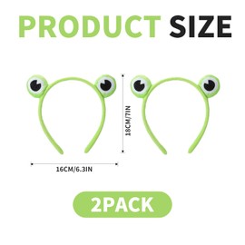 Frog Headband – 2-Pack Cute Green Frog Hair Bands, Soft Elastic Hair Accessories for Makeup, Shower, Face Washing, Skincare & Sports, Cartoon Hair Tie for Women & Men