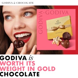 Godiva Chocolatier Chocolate Gift Box for Birthday, Thank You, Anniversary, Congratulations Gift Basket Premium Gourmet Milk Chocolate Candy Assortment with Praline and Caramel, 18pc