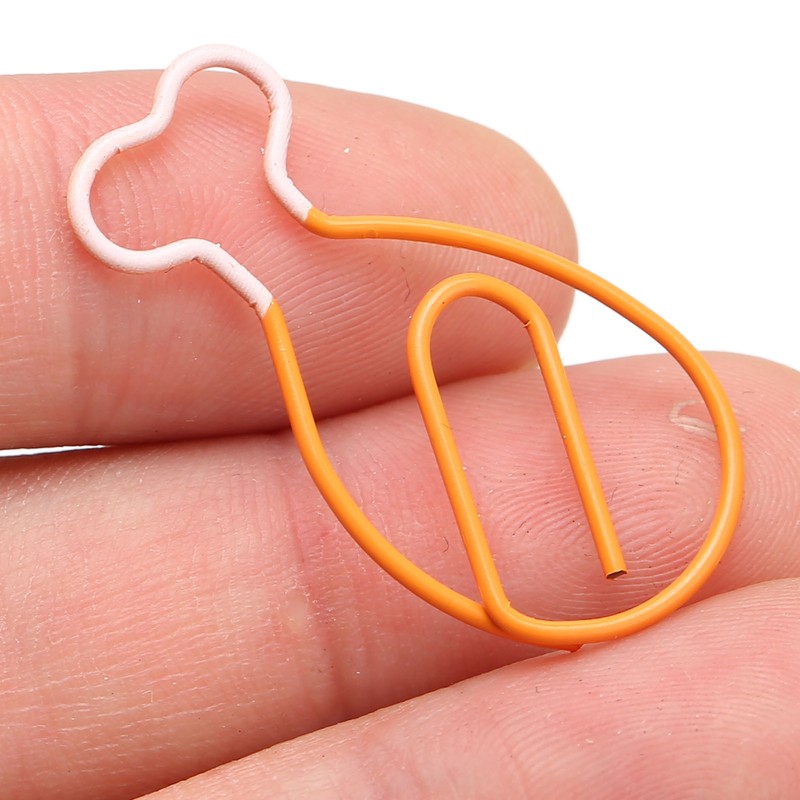 100Pcs Metal Paperclips Cute Chicken Leg Shape Electroplating Rustproof Portable