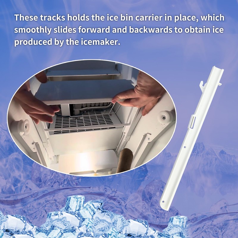 7014661 Right Freezer Ice Bin Slider Rails Compatible with Sub