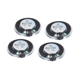 QUARKZMAN 8 Ohm 2W Round Magnetic Speakers x 4 Pieces Metal Shell for Home Audio Video Devices [Magnet Metal Plastic]