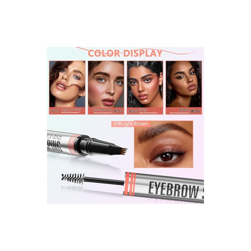 Lápiz de cejas 2 en 1 con pasta de gel,