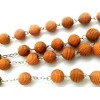 Italian Light Brown Textured Rosary Beads - Made in Italy