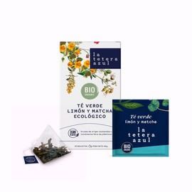 LA TETERA BLAU, grüner Tee, Zitrone und japanischer Matcha, erfrischend und anregend, aromatisch und adstringierend, ideal für das Erwachen von Körper und Geist, 100 g
