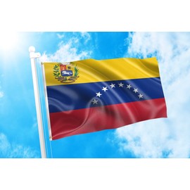 DMSE Venezuela Venezuelan Bolivarian Republic 8 Star Flag 2X3 Ft Foot 100% Polyester 100D Flag UV Resistant (2' X 3' Ft Foot)