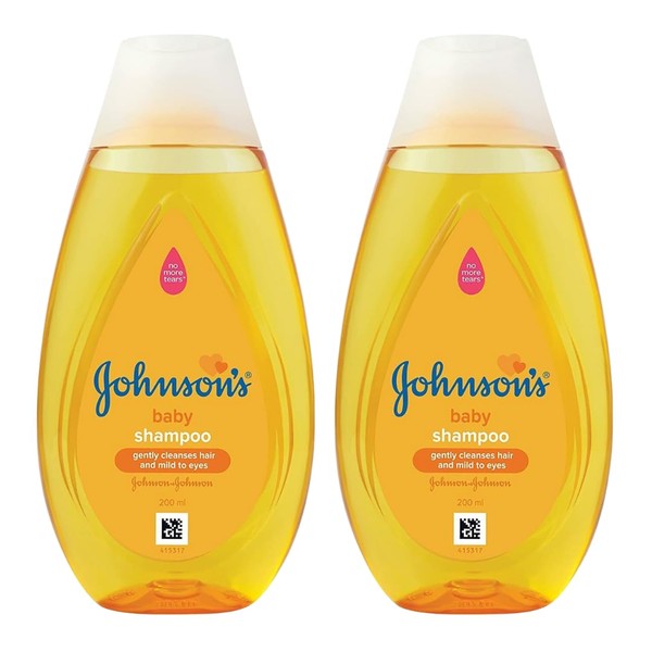 Johnson's Baby Original Shampoo 200ml x 2 - Gentle Moisturising for Kids - Dermatologist Tested - Trusted Johnson's Care for Newborns, Toddlers, and Children