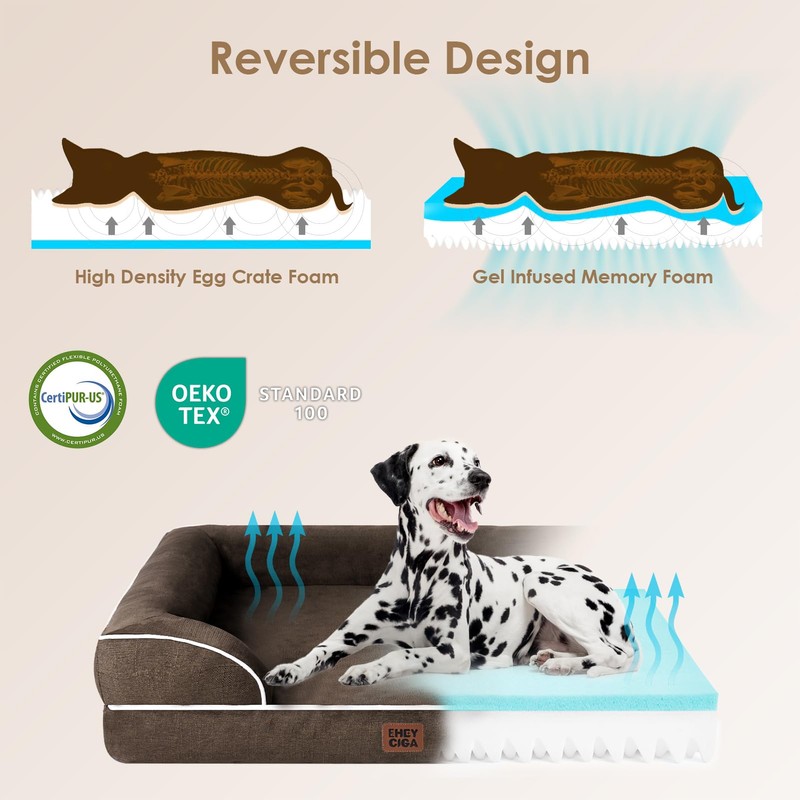 EHEYCIGA Orthopedic Dog Bed for Small Dogs, Waterproof Memory Foam