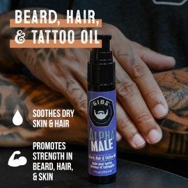 GIBS Grooming - Voodoo Prince Beard, Hair & Tattoo Oil (4 fl oz) - Softens, Strengthens, Protects - Skin Moisturizer - Vitamin C - UV Shield - BFD Size - Beard Oil, Hair Care, Skin Care - Made in USA