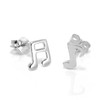 Sterling Silver Music Notes Stud Earrings