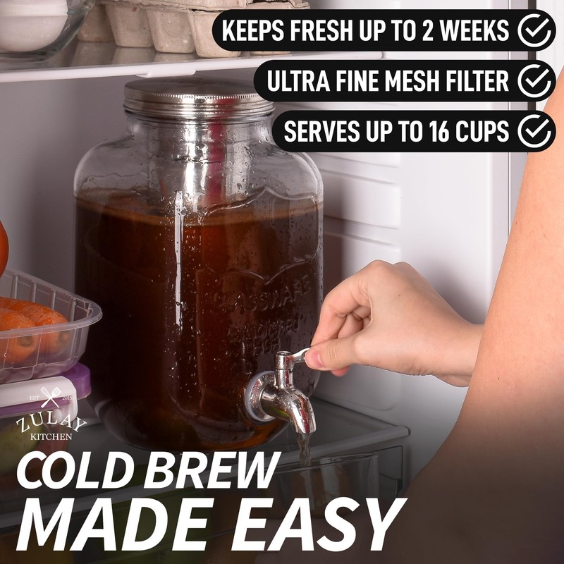 Zulay Kitchen 1 Gallon Cold Brew Coffee Maker – Thick