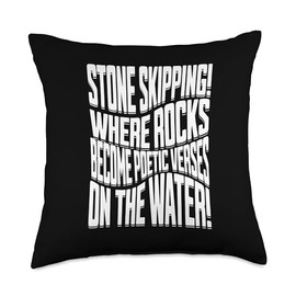 Stone skipping rocks become poetic verses on water Rope Jumping Rock Skipper Stone Skipping Throw Pillow, 18x18, Multicolor