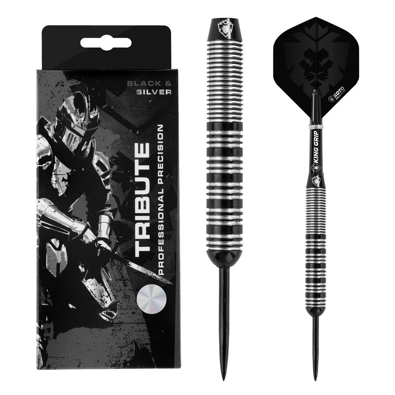 KOTO Tribute Darts 14 G, Black & Silver, Darts Set